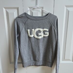 UGG Gray Crewneck Sweatshirt with Chenille Logo